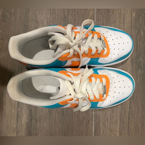 Custom PAINTED Miami Dolphins AF1 - Picture 3 of 6